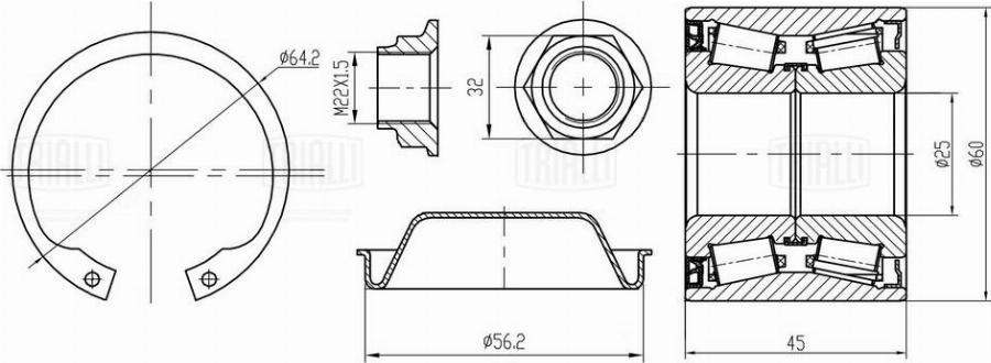 Trialli CS 2081 - Комплект подшипника ступицы колеса avtokuzovplus.com.ua