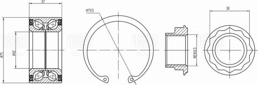 Trialli CS 2670 - Комплект подшипника ступицы колеса avtokuzovplus.com.ua