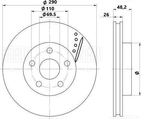 Trialli DF 0237s - Гальмівний диск autocars.com.ua