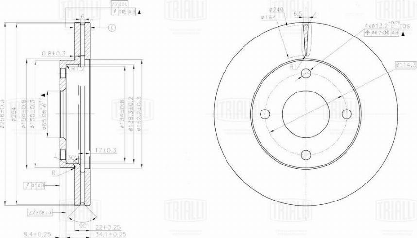 Trialli DF 051314 - Гальмівний диск autocars.com.ua