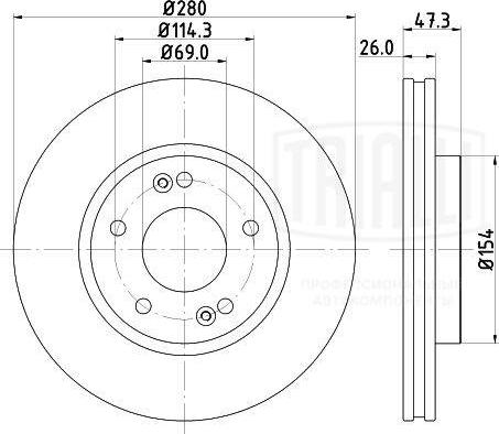 Trialli DF 073311 - Тормозной диск autodnr.net