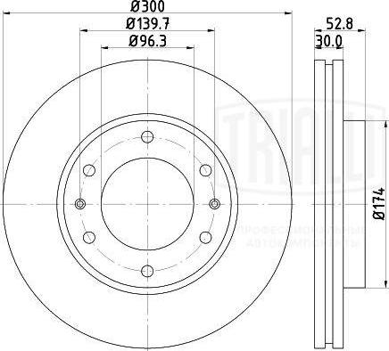 Trialli DF 084211 - Тормозной диск avtokuzovplus.com.ua