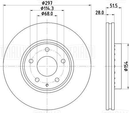 Trialli DF 084512 - Тормозной диск avtokuzovplus.com.ua