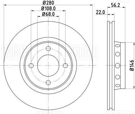 Trialli DF 084616 - Тормозной диск autodnr.net