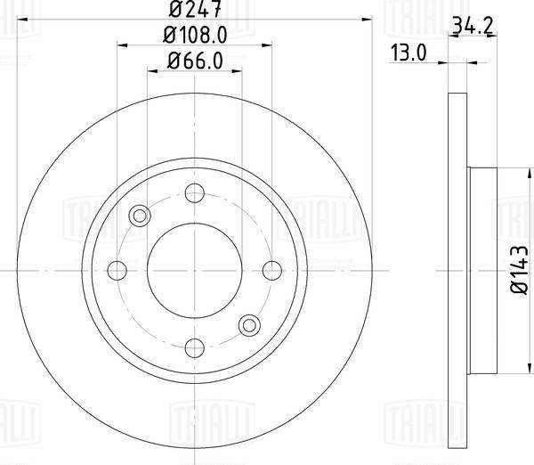 Trialli DF 095209 - Тормозной диск avtokuzovplus.com.ua