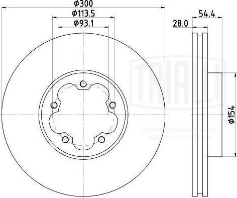 Trialli DF 105105 - Гальмівний диск autocars.com.ua