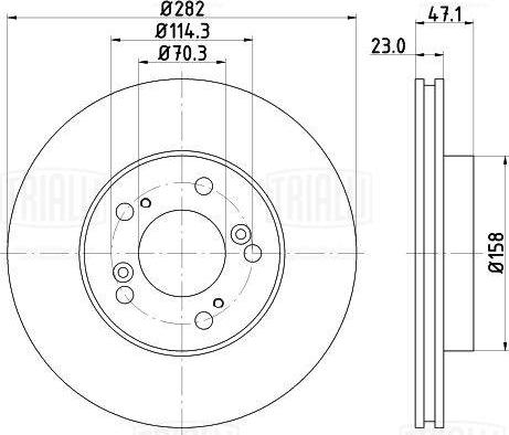 Trialli DF 105120 - Тормозной диск avtokuzovplus.com.ua