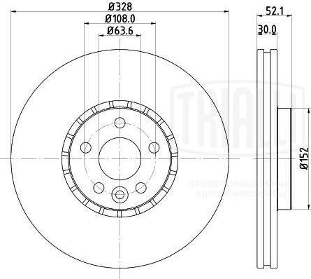 Trialli DF 106115 - Гальмівний диск autocars.com.ua