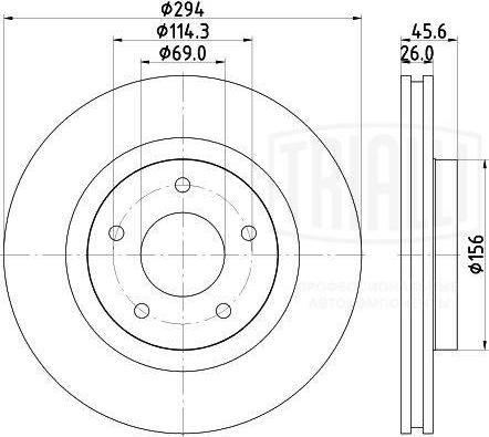 Trialli DF 117303 - Тормозной диск avtokuzovplus.com.ua