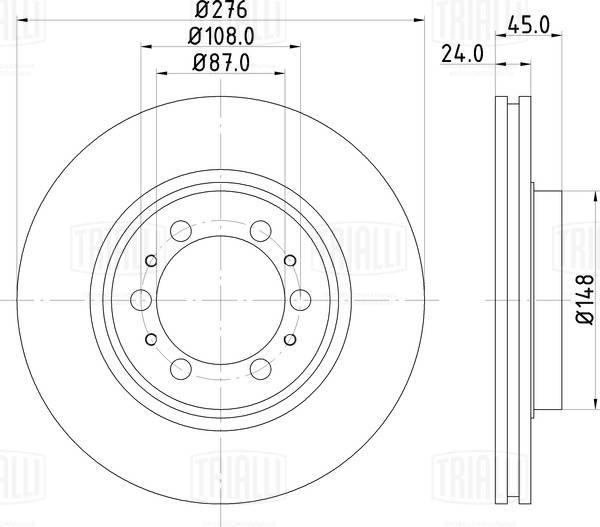 Trialli DF 117404 - Тормозной диск avtokuzovplus.com.ua