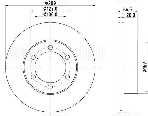 Trialli DF 117410 - Гальмівний диск autocars.com.ua