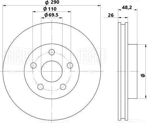 Trialli DF 123 - Гальмівний диск autocars.com.ua