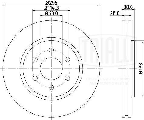 Trialli DF 140110 - Тормозной диск avtokuzovplus.com.ua