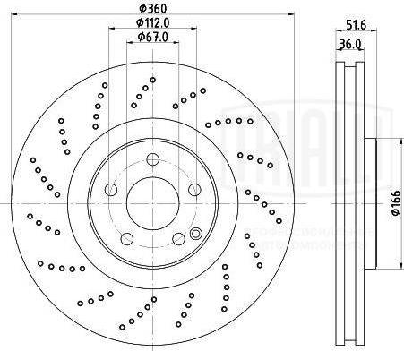 Trialli DF 150001 - Тормозной диск avtokuzovplus.com.ua