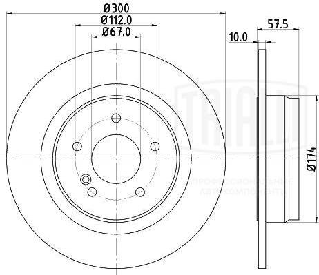 Trialli DF 150114 - Тормозной диск avtokuzovplus.com.ua