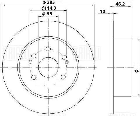 Trialli DF 165111 - Гальмівний диск autocars.com.ua