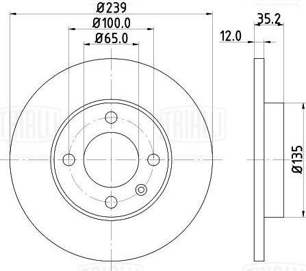 Trialli DF 180102 - Тормозной диск avtokuzovplus.com.ua