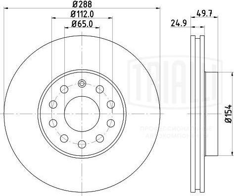 Trialli DF 180108 - Тормозной диск avtokuzovplus.com.ua