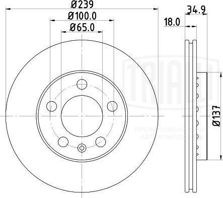 Trialli DF 180127 - Гальмівний диск autocars.com.ua