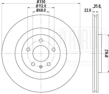 Trialli DF 180135 - Гальмівний диск autocars.com.ua