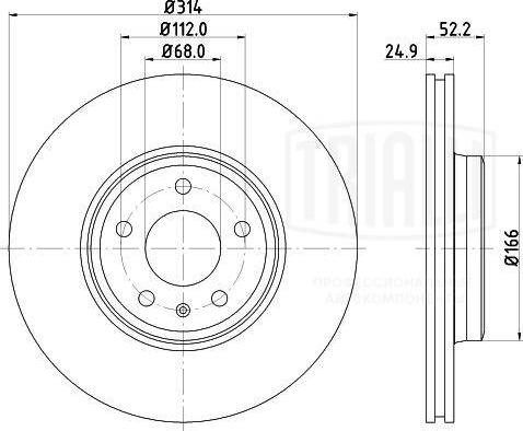 Trialli DF 180138 - Гальмівний диск autocars.com.ua