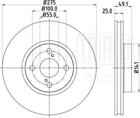 Trialli DF 190104 - Тормозной диск avtokuzovplus.com.ua