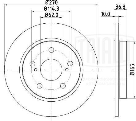 Trialli DF 190108 - Гальмівний диск autocars.com.ua