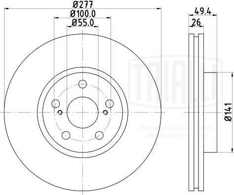 Trialli DF 190131 - Гальмівний диск autocars.com.ua