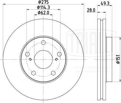 Trialli DF 190320 - Тормозной диск avtokuzovplus.com.ua