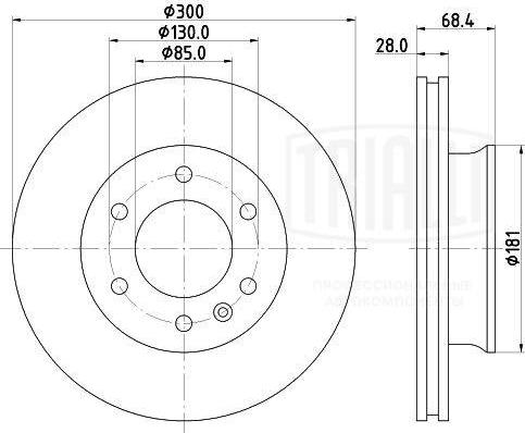 Trialli DF 190409 - Гальмівний диск autocars.com.ua