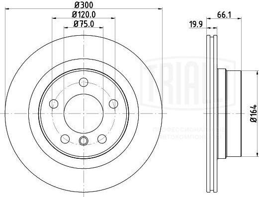 Trialli DF 190410 - Гальмівний диск autocars.com.ua