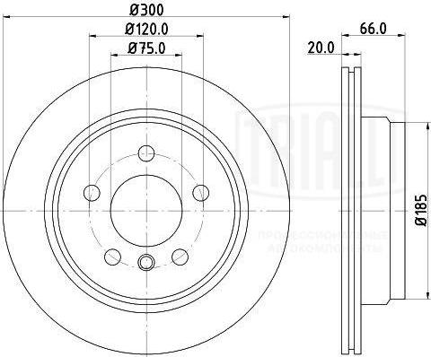 Trialli DF 190412 - Гальмівний диск autocars.com.ua