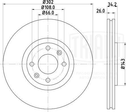 Trialli DF 190502 - Тормозной диск avtokuzovplus.com.ua