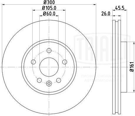 Trialli DF 210207 - Тормозной диск avtokuzovplus.com.ua