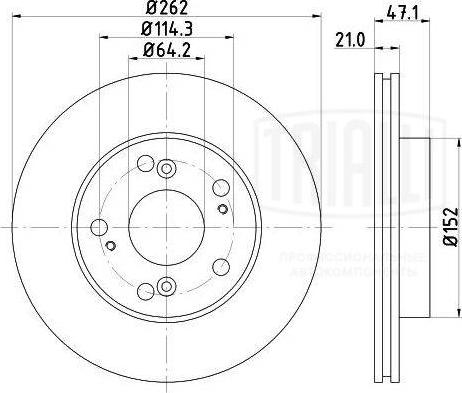 Trialli DF 230107 - Тормозной диск avtokuzovplus.com.ua