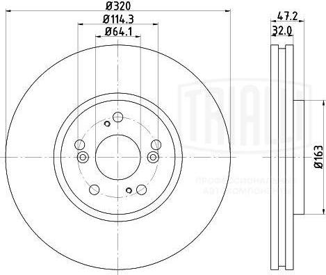 Trialli DF 230111 - Тормозной диск avtokuzovplus.com.ua