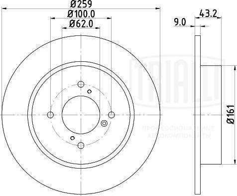 Trialli DF 240109 - Тормозной диск avtokuzovplus.com.ua