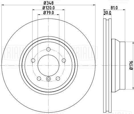 Trialli DF 261505 - Тормозной диск avtokuzovplus.com.ua