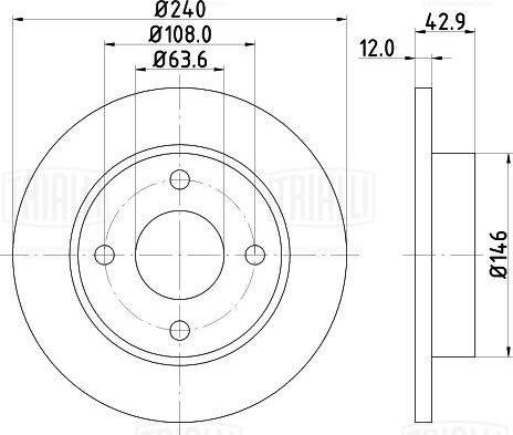 Trialli DF 263907 - Тормозной диск avtokuzovplus.com.ua