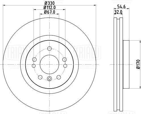 Trialli DF 265319 - Тормозной диск avtokuzovplus.com.ua