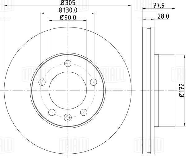 Trialli DF 266008 - Гальмівний диск autocars.com.ua