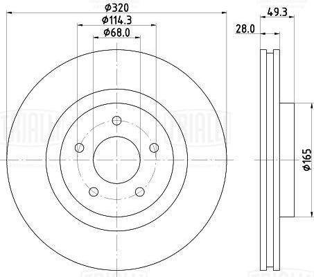 Trialli DF 266009 - Тормозной диск avtokuzovplus.com.ua