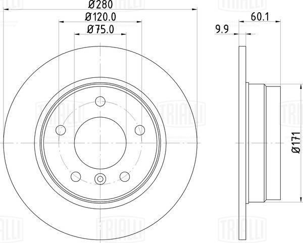 Trialli DF 270058 - Тормозной диск autodnr.net