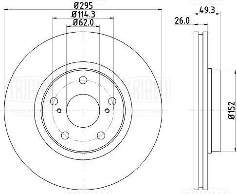 Trialli DF 270106 - Тормозной диск avtokuzovplus.com.ua