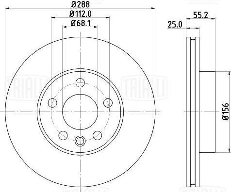 Trialli DF 270316 - Тормозной диск avtokuzovplus.com.ua