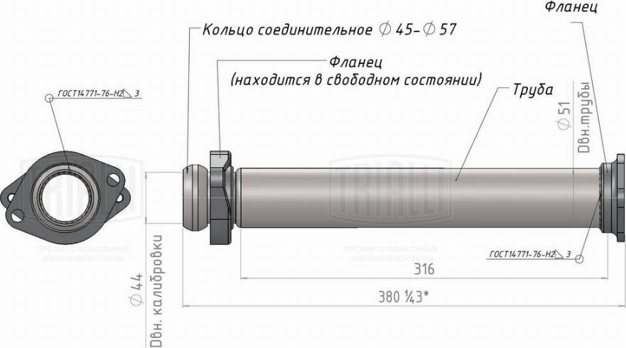 Trialli ECP 0113 - Труба вихлопного газу autocars.com.ua