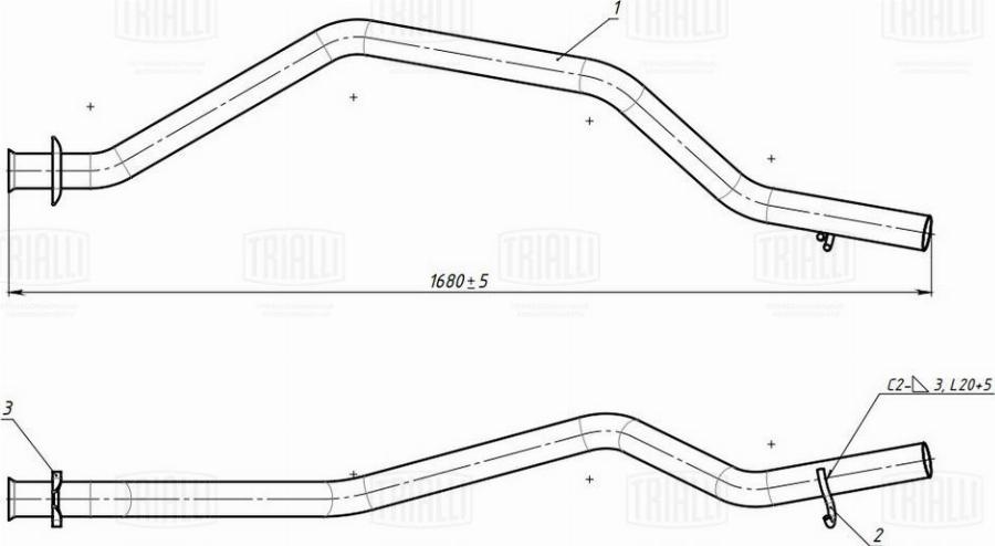 Trialli EMP 0306 - Труба вихлопного газу autocars.com.ua