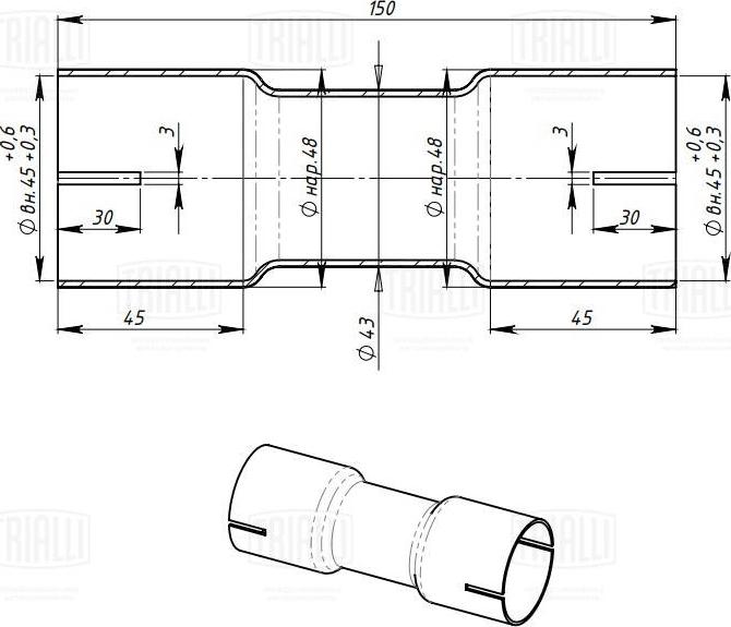Trialli EMP 4545 - Труба вихлопного газу, універсальна autocars.com.ua