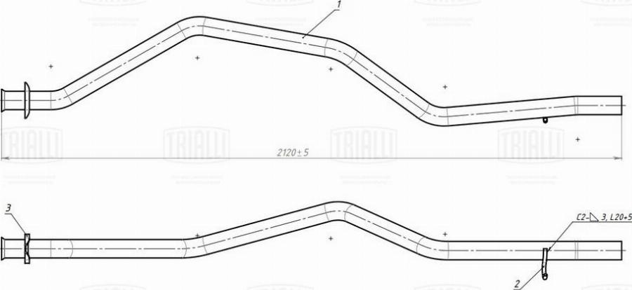 Trialli ERP 0306 - Труба вихлопного газу autocars.com.ua