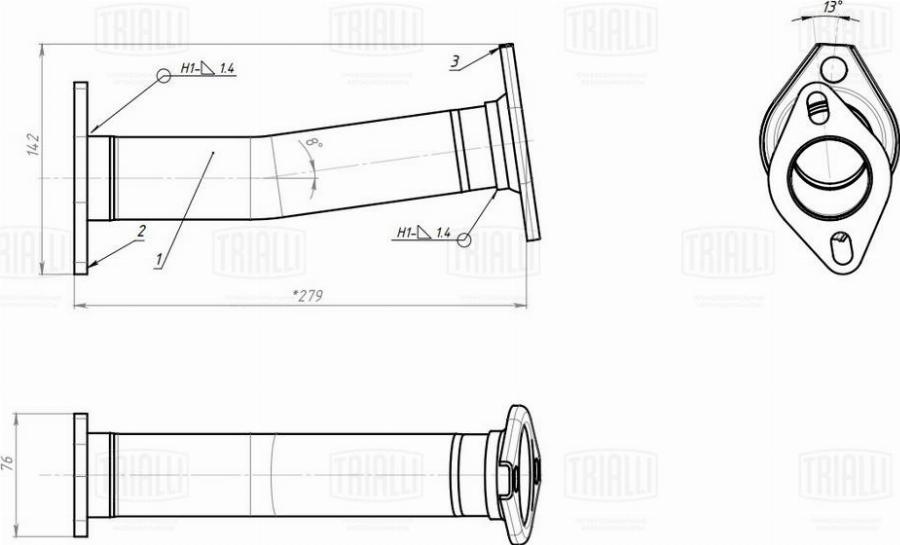Trialli ERP 1310 - Труба вихлопного газу autocars.com.ua